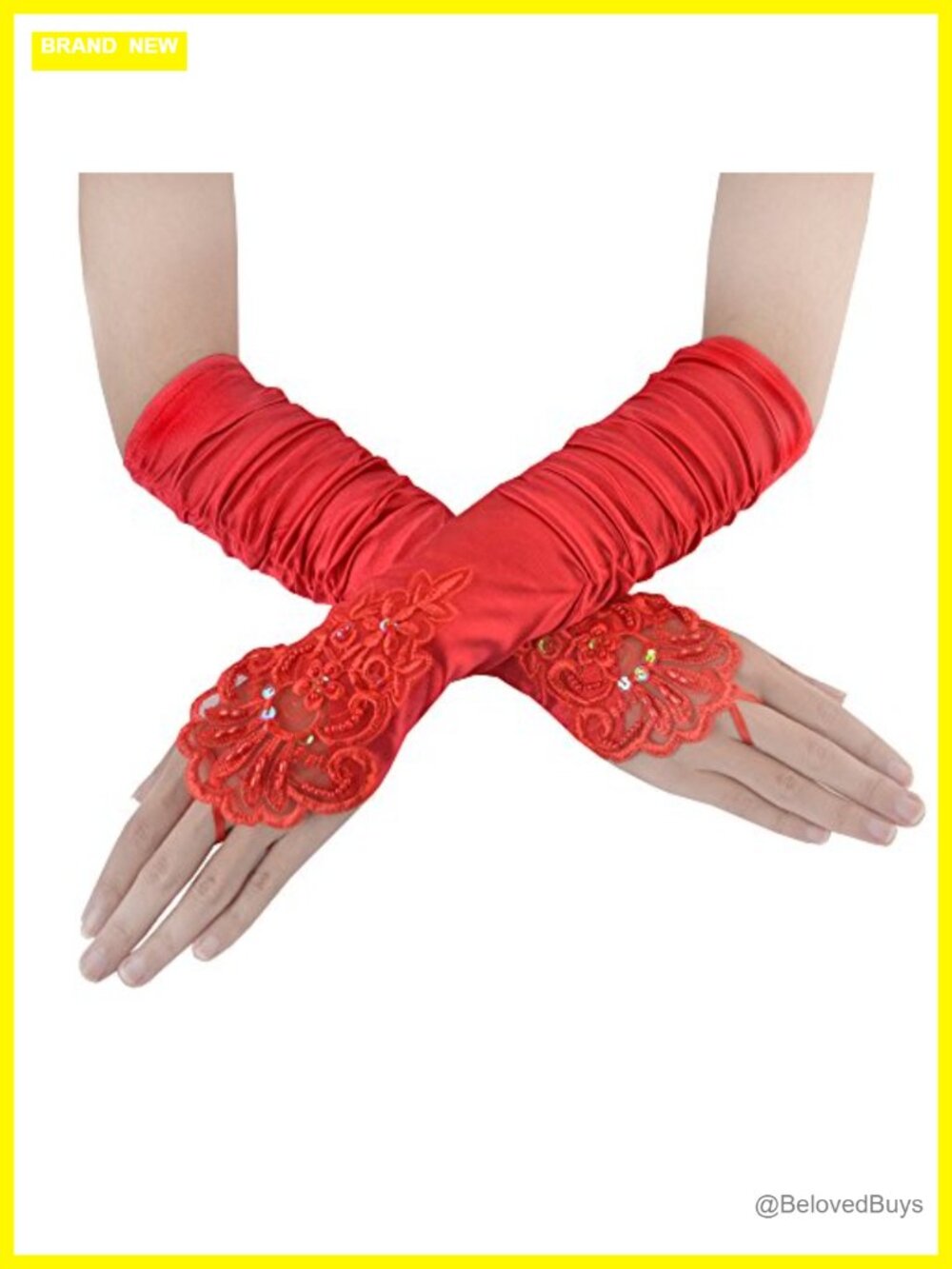 Fingerless Satin Gloves with Finger Loops, Retro 1920s Style